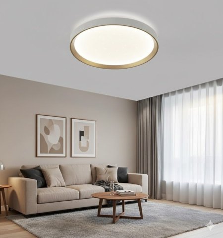 جلوب ليد سقف اطار عريض أبيض+ذهبي