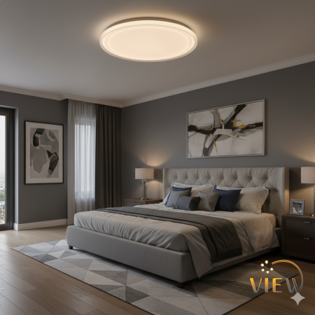 جلوب ليد سقف أبيض مزخرف مع ريموت