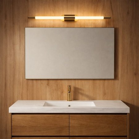 إنارة مغسلة خط الذهب المضيء