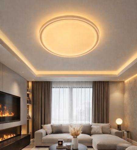 جلوب ليد سقف اطار عريض رصاصي مع ريموت