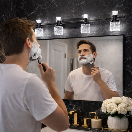 إنارة مغسلة الأسطوانات الأربع